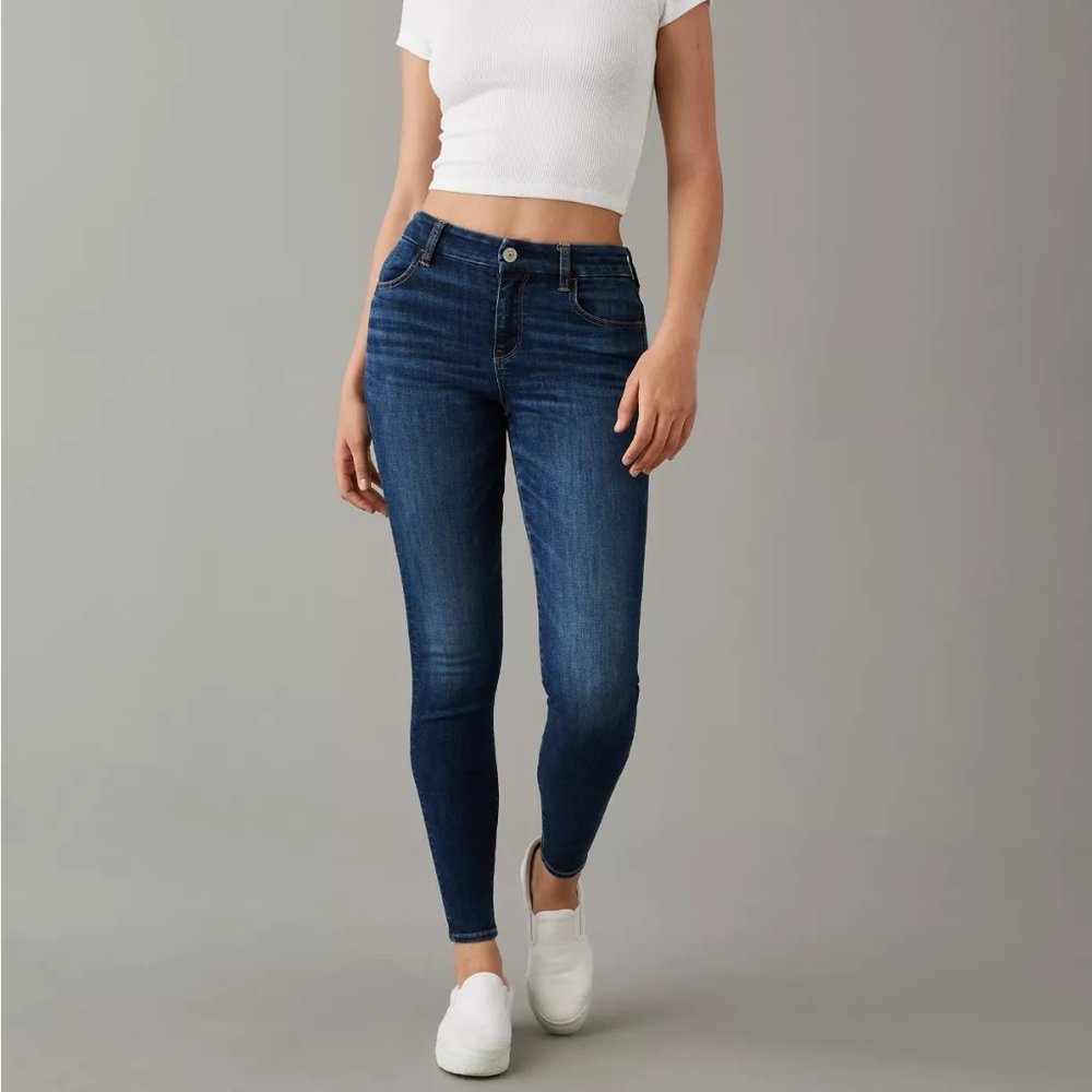 American Eagle Women Size 8 Regular Next Level Stretch Curvy Hi-Rise Jeggings